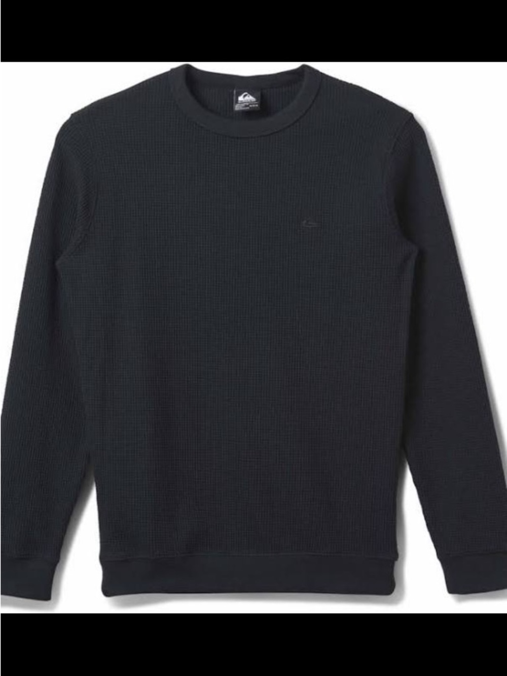 Quiksilver Men’s Black Waffle Knit Crewneck Sweater